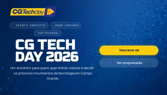 CG Tech Day é adiado para novembro e terá foco em carreira e tecnologia